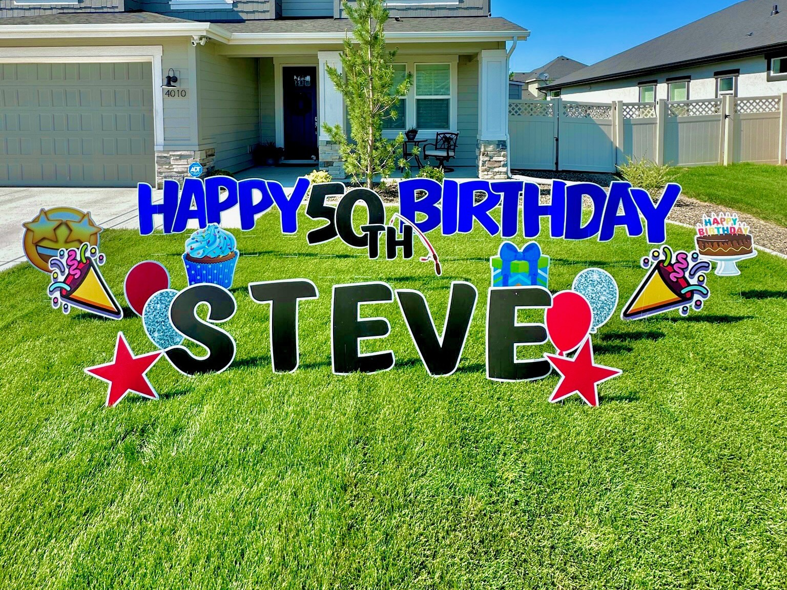 Birthday Yard Cards in Boise yard card display in Boise Idaho