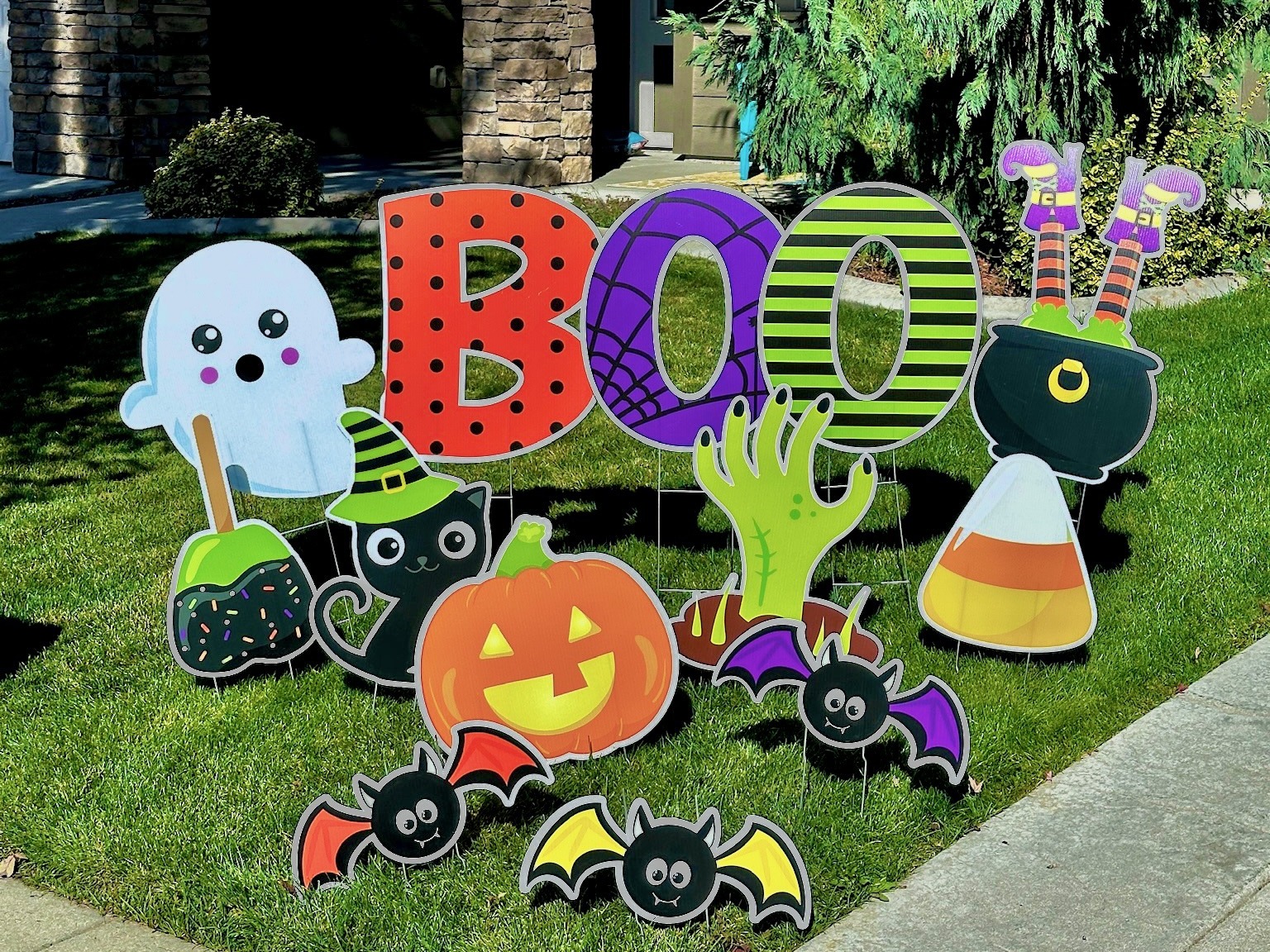 Halloween BOO Season 2025 yard card displays in Boise Idaho